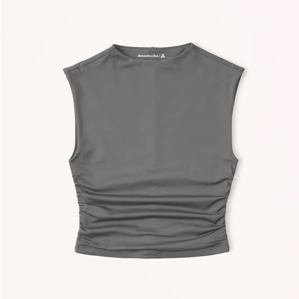 NWOT Abercrombie & Fitch Sleek Seamless Ruched Mockneck Top XL